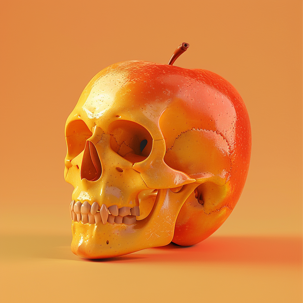 Orange apple skull