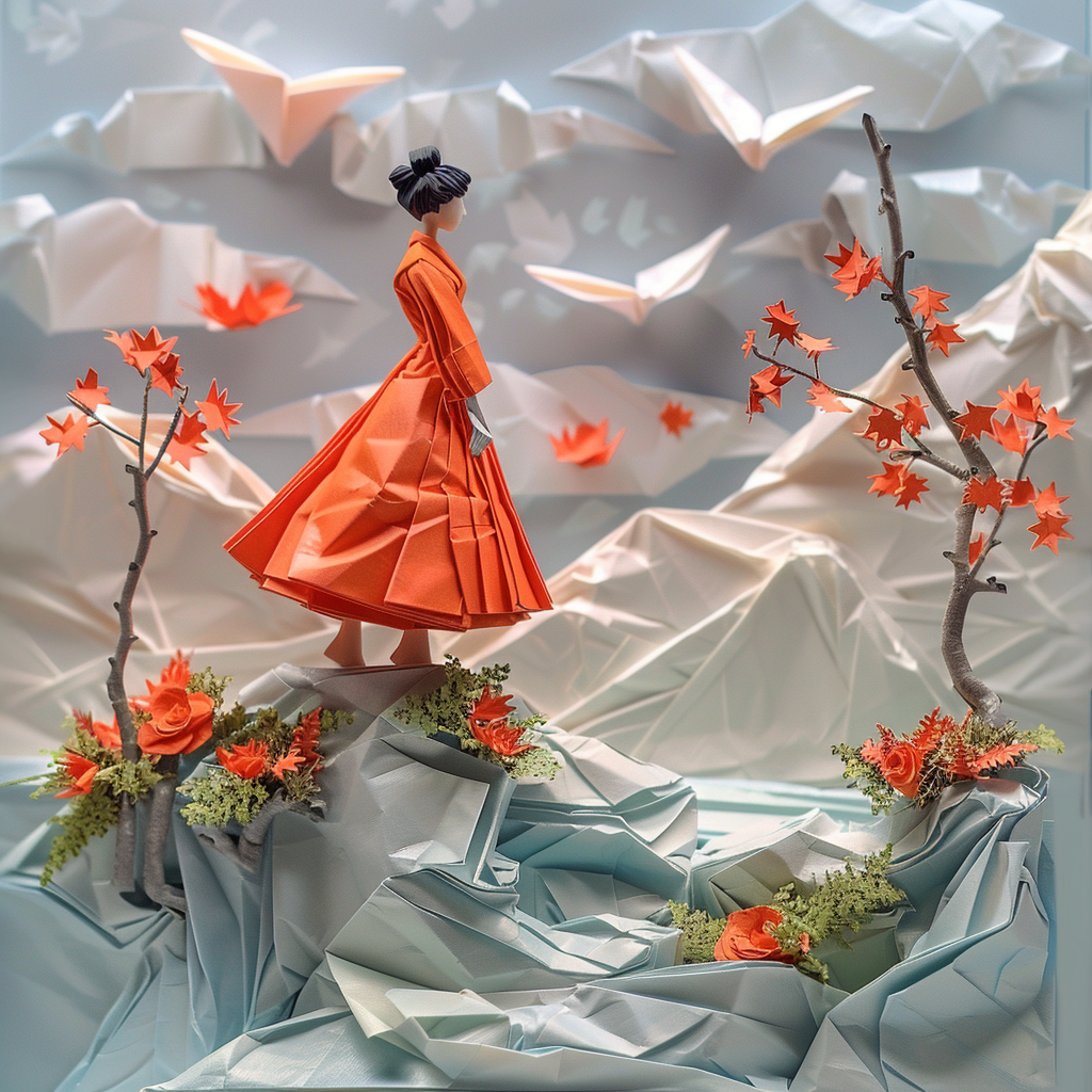 Origami Girl in Solitude