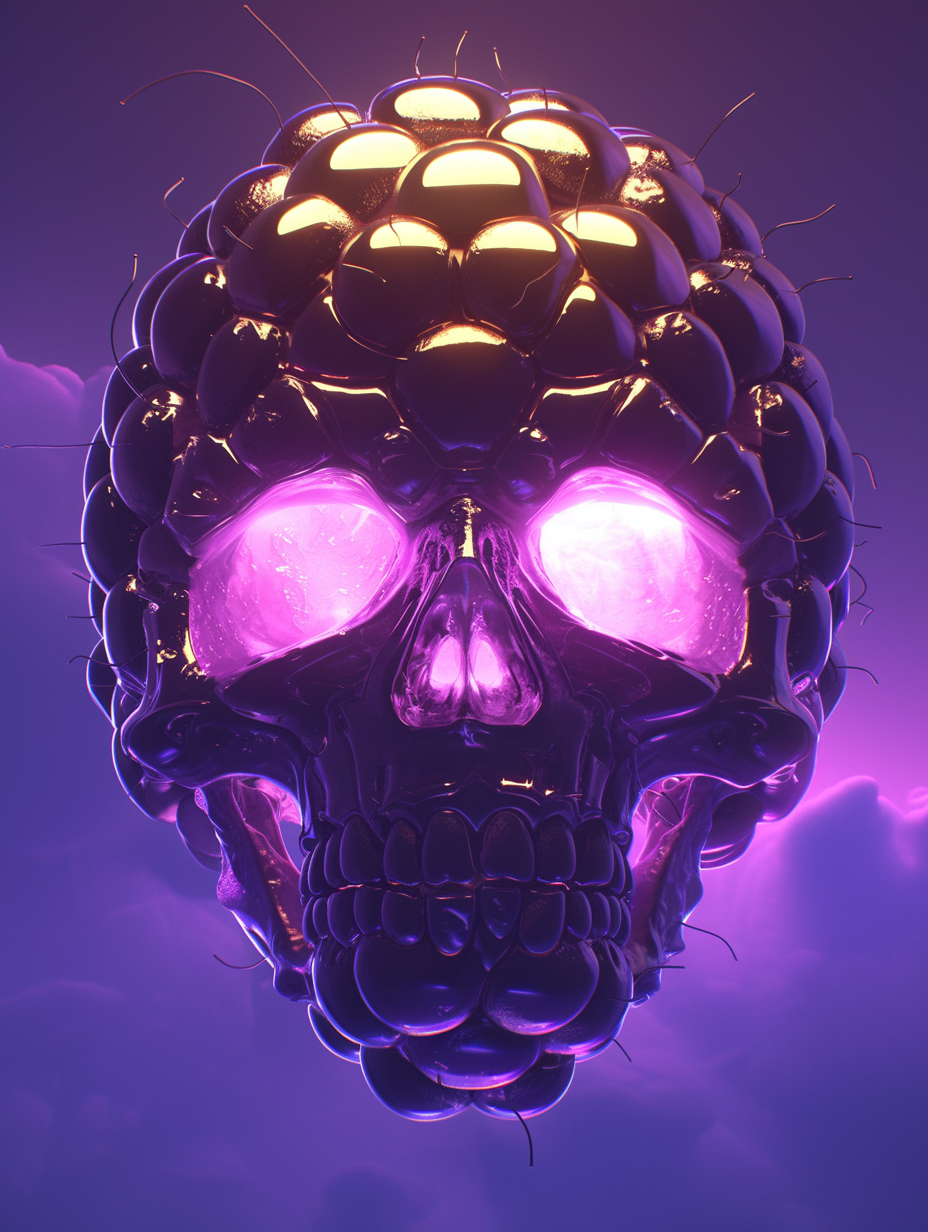 Grape-Decorated Skull
